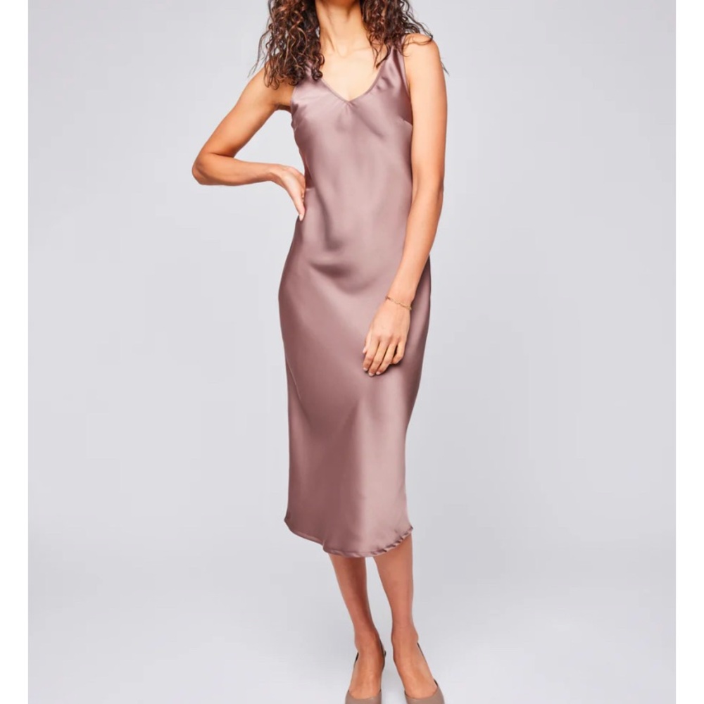 Gentle Fawn Satin Slip Dress and Cropped Blazer